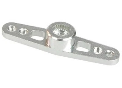 3Racing 2.6mm Aluminium Double Servo Arm for KO Propo/Sanwa Silver 3RAC-HKD26/SI - Image 1 of 2