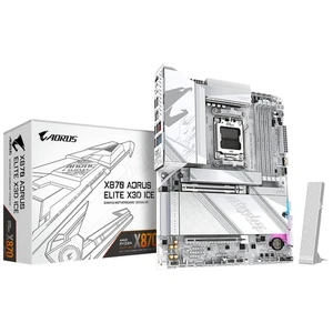 Gigabyte AMD X870 AORUS ELITE X3D ICE DDR5 AM5 ATX M.2 PCIe 5.0 x16 slot USB C - Picture 1 of 3