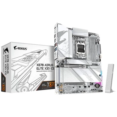 Gigabyte AMD X870 AORUS ELITE X3D ICE DDR5 AM5 ATX M.2 PCIe 5.0 x16 slot USB C - Image 1 of 3