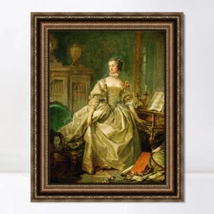 Framed Canvas Print Art La Marquise de Pompadour by Francois Boucher Wall Art - Picture 1 of 11