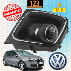 KIT COMPLETO CUFFIA E POMELLO LEVA CAMBIO 6 MARCE VW GOLF V VI JETTA III NERO - Foto 1 di 4