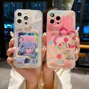 Cute Cartoon Flower Wallet Card Bag Shockproof Case Cover For Various Phone - Picture 1 of 12