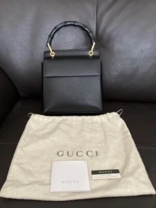 Gucci alte Gucci Leder Mini Handtasche schwarz gebraucht italienische Steckdose Vintage - Bild 1 von 20