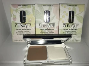 3x CLINIQUE ACNE  SOLUTIONS POWDER MAKEUP #20 DEEP NEUTRAL - Picture 1 of 1