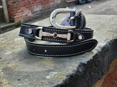 EQUIPRIDE COUNTRYPRIDE LEDER DAMEN PFERDE BIT GÜRTEL MIT KRISTALLSCHWARZ AUSLAUF