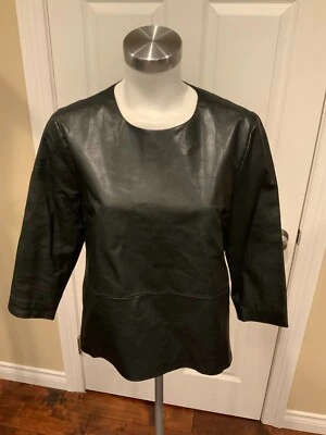 By Malene Birger 'MB Darling' Black Leather Top, Size S (US) 36 (EU) - Image 1 of 4