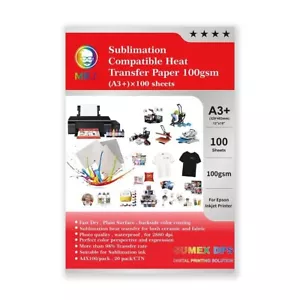 100 Sheets Quality A4 Dye Sublimation Paper Desktop Inkjet Printer Heat Transfer - Picture 1 of 5