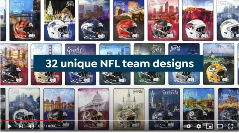 NFL FOOTBALL OFFICIAL U-PICK Cityscape Blanket Throw 60" X 80" #677977 - NEW! Cover