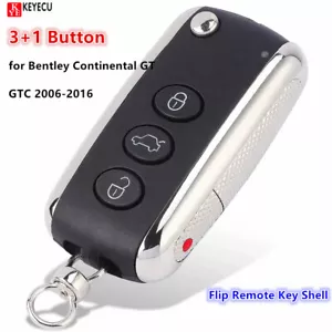 for Bentley Continental GT GTC 2006-2016 Flip Remote Key Shell Case KR55WK45032 - Foto 1 di 3