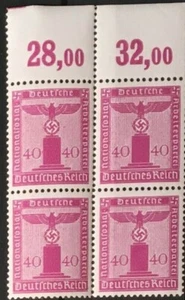 Block of 4 Germany  Mi 165 1942 WWII Dienstmarke Third Reich MNH - Picture 1 of 1