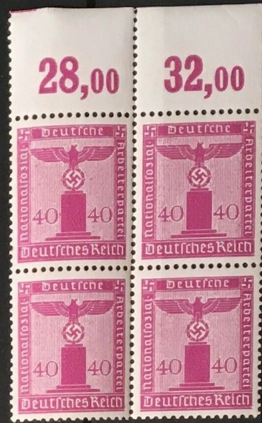 Block of 4 Germany  Mi 165 1942 WWII Dienstmarke Third Reich MNH - Image 1 of 1