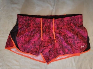 Nike Women's Large Dark Pink/Orange Dri-Fit Running Tempo Shorts - New With Tags - Picture 1 of 5