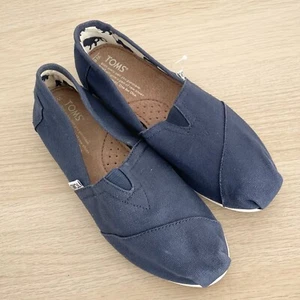 Toms Slip On Classic Alpargata Casual Cotton Canvas Flats Navy Womens Size US 6 - Picture 1 of 9
