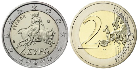 2 Euro Greece 2002 * Mintmark "S" * Unc Cover