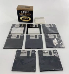 TDK MF-2HD Micro Floppy Disks 8 Pack Storage Double Sided Super EB NEW OPEN BOX - Afbeelding 1 van 11