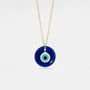Collar con capas con dije de mal de ojo azul nazar turco en plata de ley 925 - Imagen 1 de 8