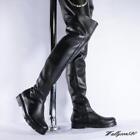 Mens Combat Zipper Motorcycle Motor Biker Shoes Punk Over The Knee Thigh Boots