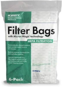 6 bolsas de vacío de filtración HEPA Kirby 204814 para generación Avalir Sentria  - Imagen 1 de 3