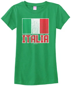 Threadrock Girls Flag of Italia Fitted T-shirt Italy Italian Pride Country - Picture 1 of 6