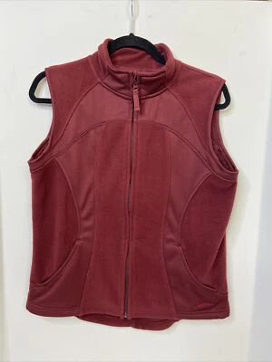 CABELA'S Full Zip Women's MEDIUM Fleece Outerwear Vest With Pockets burgundy - Image 1 of 4