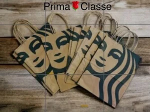 30 Starbucks Recycled Brown Bags Paper Shopping Lunch Gift Handles 2023 New - Picture 1 of 5