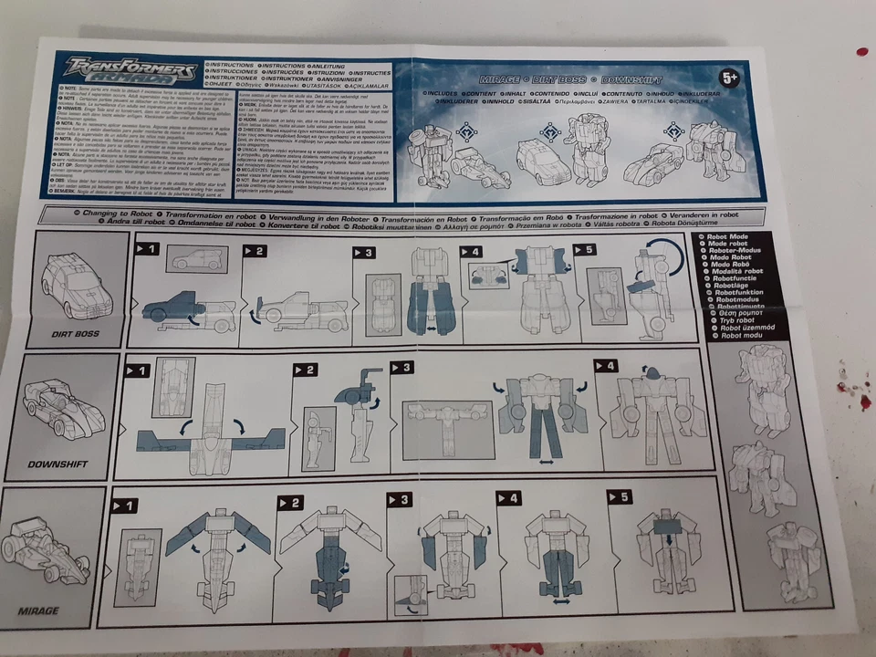 Transformers Armada Mirage Dirt Boss Downshift instructions - Image 1 of 1