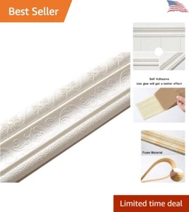 90" Self Adhesive Foam Molding Trim - 3D Sticky Wall Border - DIY Decoration - Picture 1 of 10