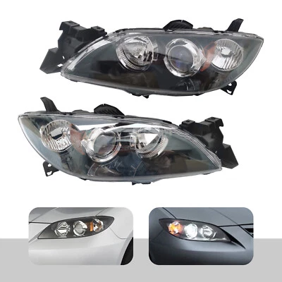 Halogen Headlights Front Lamps Pair Set for 04-09 Mazda 3 Left & Right Foto 1 de 4