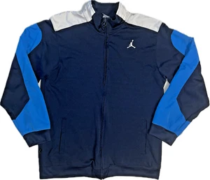 AIR JORDAN Jacket Navy Blue White Track Jumpman Training Zip Youth Y L 16-18 - Picture 1 of 5