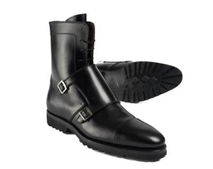 Kiton Napoli $3,700 Botas de vestir informales de cuero de becerro negro (10.5 EU) 11.5 EE. UU. - Imagen 1 de 5