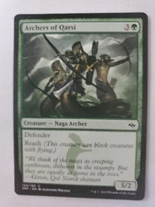 MTG Magic The Gathering Card Archers of Qarsi Creature Naga Archer Green Fate Re - Picture 1 of 2