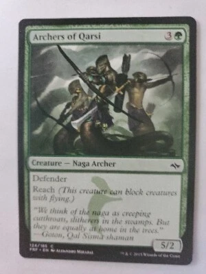 MTG Magic The Gathering Card Archers of Qarsi Creature Naga Archer Green Fate Re - Image 1 of 2