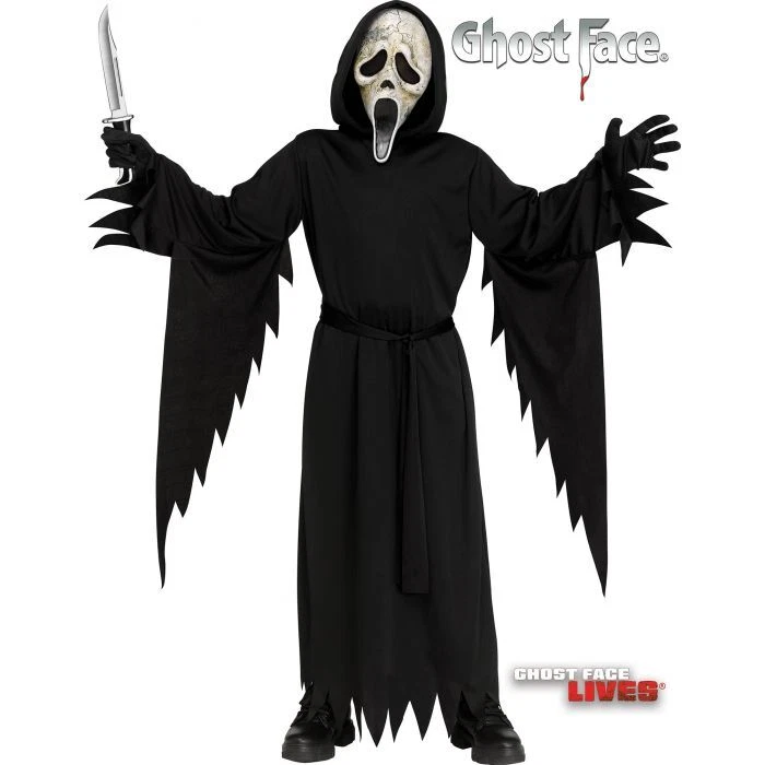 Child SCREAM Ghost Face Lives Aged Ghost Mask Boys Halloween Costume Fun World - Image 1 of 3