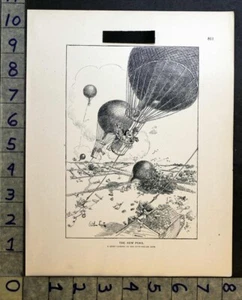 1906 HOT AIR BALLOON DISASTER AVIATION AIRSHIP ARTHUR LEWIS ARTIST PRINT FC4903 - Picture 1 of 1