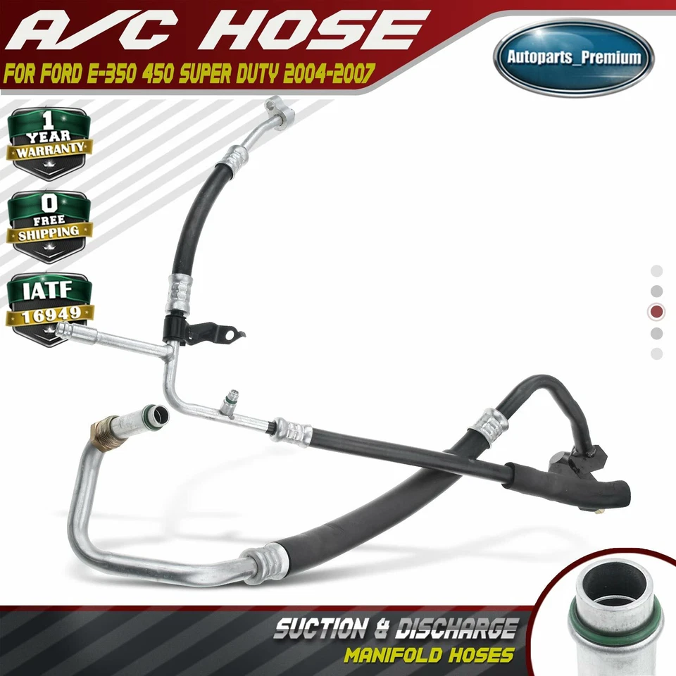 Línea de succión y descarga de manguera de aire acondicionado para Ford E-350 E-450 Super Duty 04-07 Econoline Foto 1 de 4