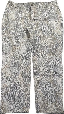 Chico’s Women’s Gray Snake Print. Girlfriend Slim Leg Ankle Jeans - 18 - Image 1 of 4