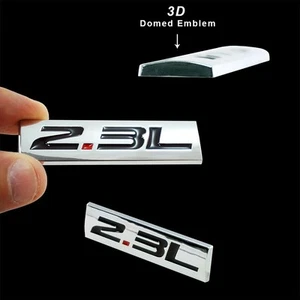 (1pc) Triple Chrome 2.3L Emblem Badge Fits Hood Fender Door Trunk Interior - Foto 1 di 6