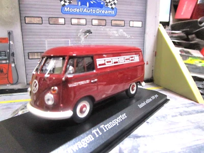 VW Volkswagen Bus T1 Transporter Renndienst rot Porsche 1960 Minichamps 1:43 - Bild 1 von 4