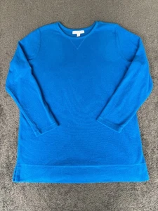 Woman Within Sweater Women's 14/16 Blue Knit Crew Neck Long Sleeve Pullover - Picture 1 of 6