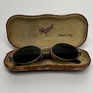 SUNGLASSES VINTAGE PERSOL 2042-S 511/31 135 OVAL 90s SILVER CON CUSTODIA - Imagen 1 de 17