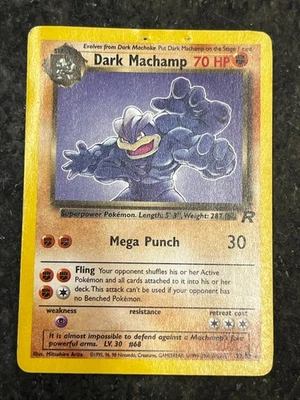 Dark Machamp 27/82 - Team Rocket Vintage Rare Pokemon Card MP - Image 1 of 4