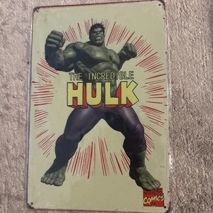 SIGNO DE HOJALATA 8x12 Increíble Hulk Marvel Comics Vintage Puerta Pared Placa Nuevo G41 - Imagen 1 de 2