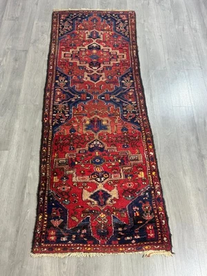 Vintage Hamadan Orient Teppich Perser Teppich 290 cm x 103 cm 20203 handgeknüpft - Bild 1 von 4