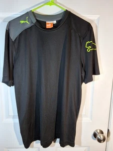 PUMA Men's Dri Cell Black/Grey Crew Neck T Shirt Size M Graphic Sleeves - Picture 1 of 10