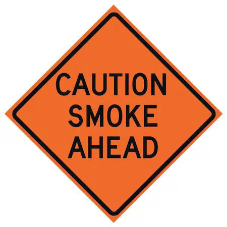 Señales metálicas orientales y seguridad 669-C/48-Mo-Csa precaución humo por delante tráfico Foto 1 de 1