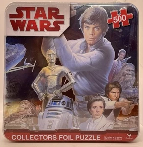 2010 Star Wars 500 Piece Foil Puzzle Collectors Set Tin Case NEW - Picture 1 of 3