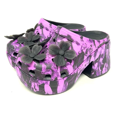 Zuecos Crocs Siren Hyper Floral Plataforma Mujer’s Talla 6 Morado Negro Flor Foto 1 de 4