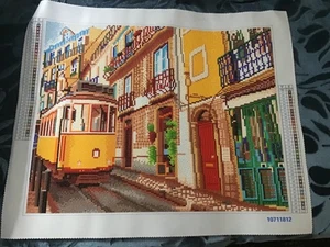 Diamond Art Painting Lissabon Zug auf der Straße in Portugal bunt - Bild 1 von 1