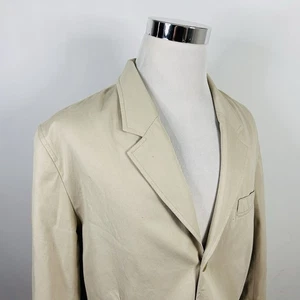 Abrigo deportivo Eddie Bauer 44R 100 % algodón beige marfil forrado con tres botones ventilado - Imagen 1 de 8