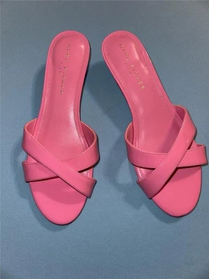 Marc Fisher 女式 Tracey 小猫跟拖鞋粉色漆皮全新 9M — 第 1/4 张图片